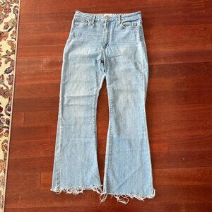 just black denim fit and flare jeans